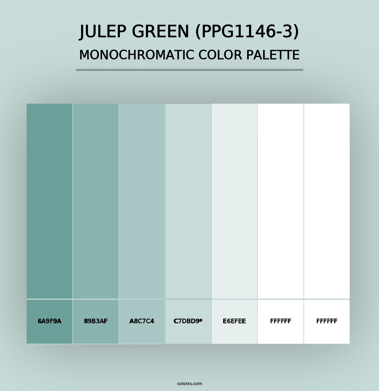 Julep Green (PPG1146-3) - Monochromatic Color Palette