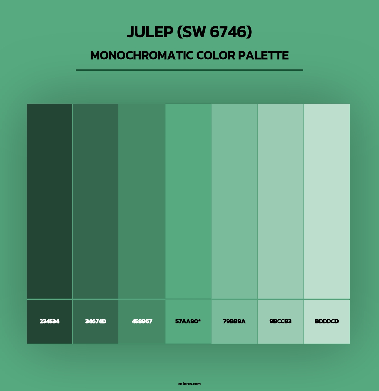 Julep (SW 6746) - Monochromatic Color Palette