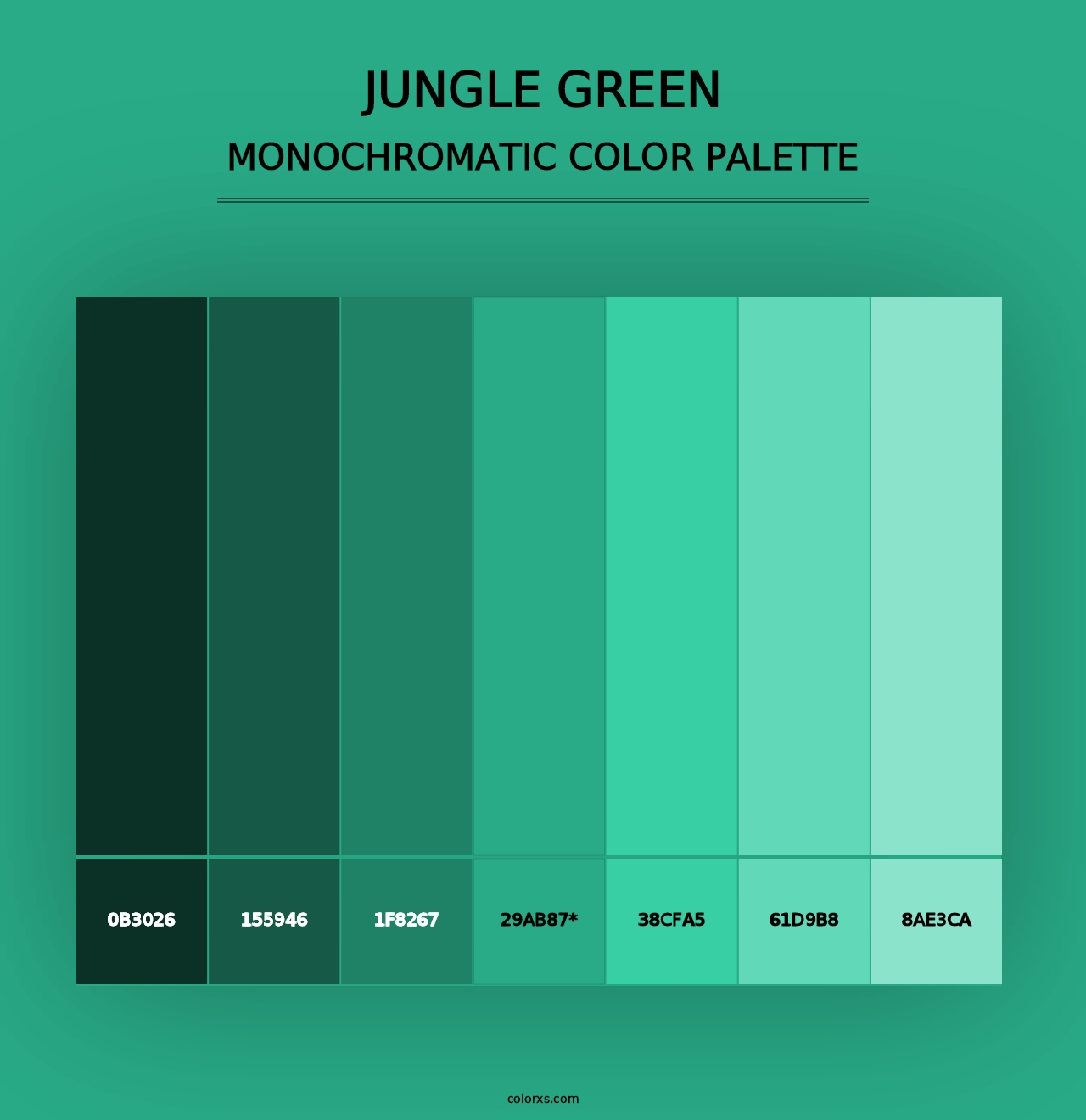 Jungle Green - Monochromatic Color Palette