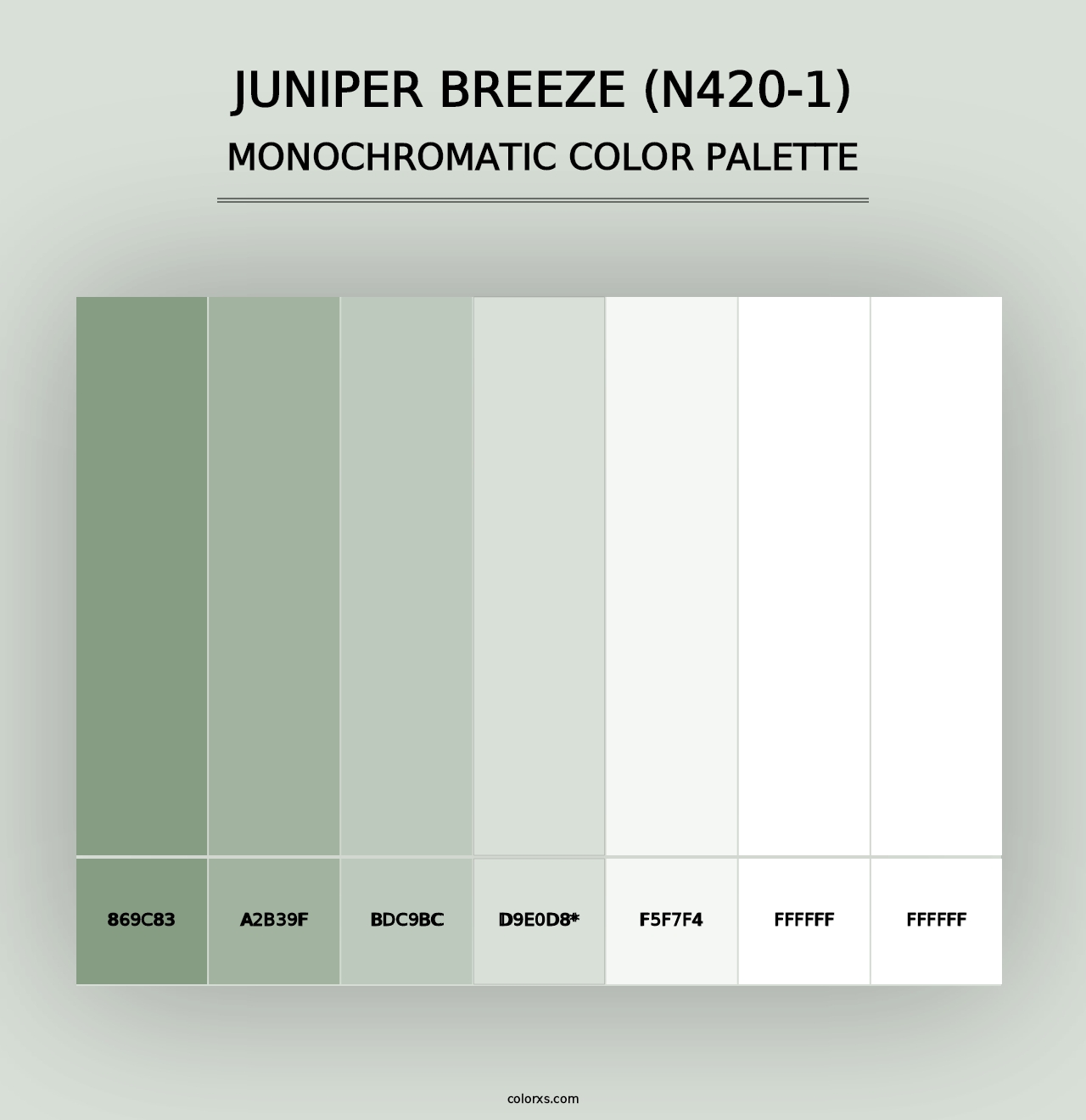 Juniper Breeze (N420-1) - Monochromatic Color Palette