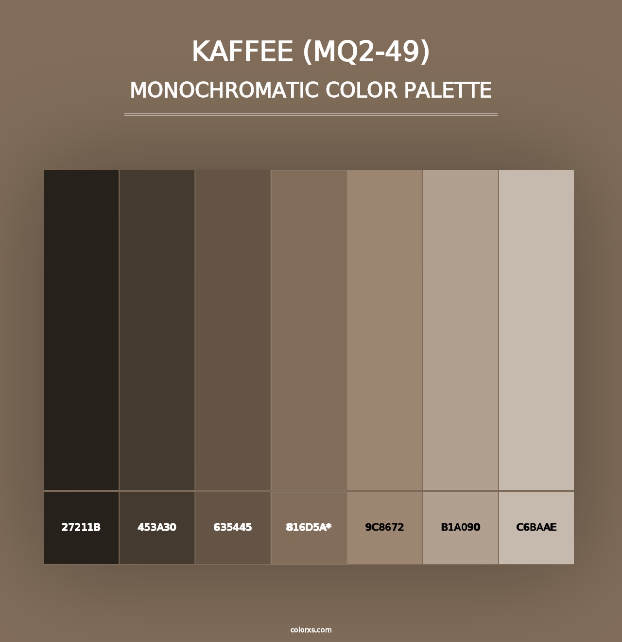 Kaffee (MQ2-49) - Monochromatic Color Palette