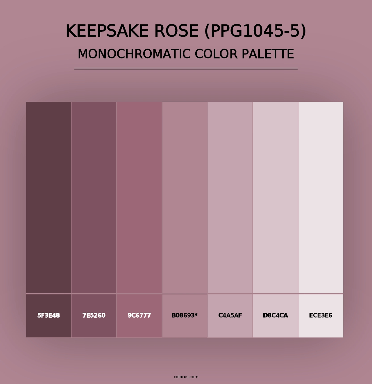 Keepsake Rose (PPG1045-5) - Monochromatic Color Palette