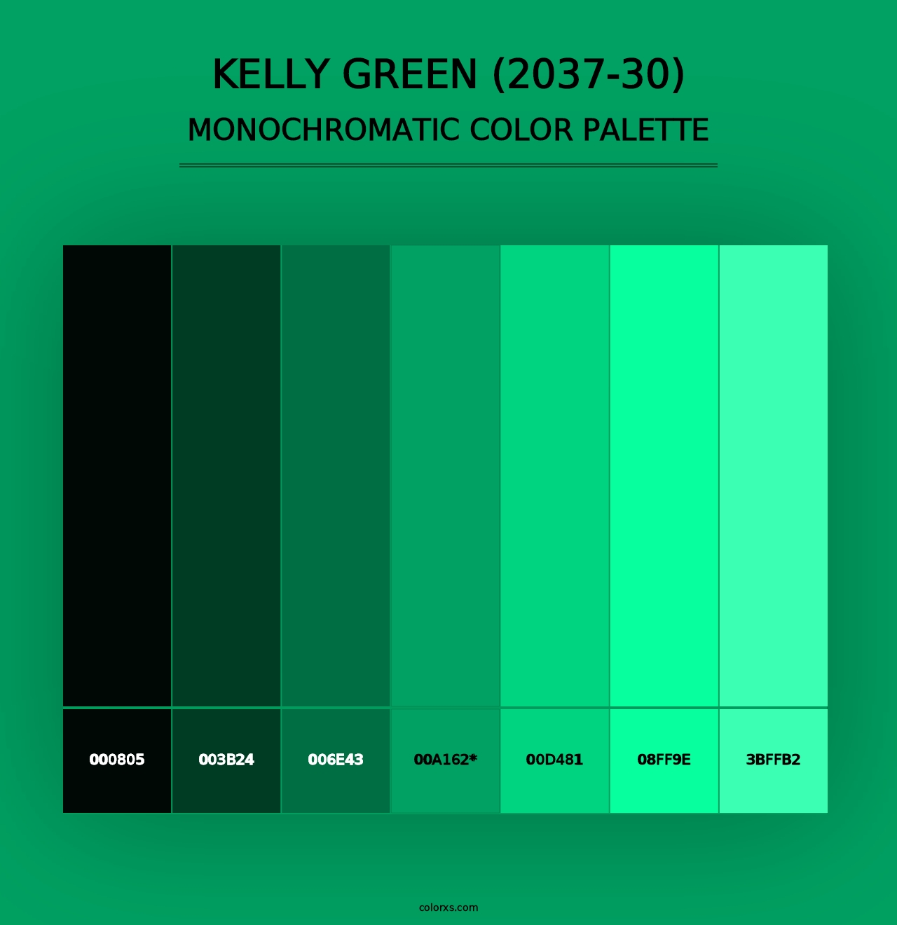 Kelly Green (2037-30) - Monochromatic Color Palette