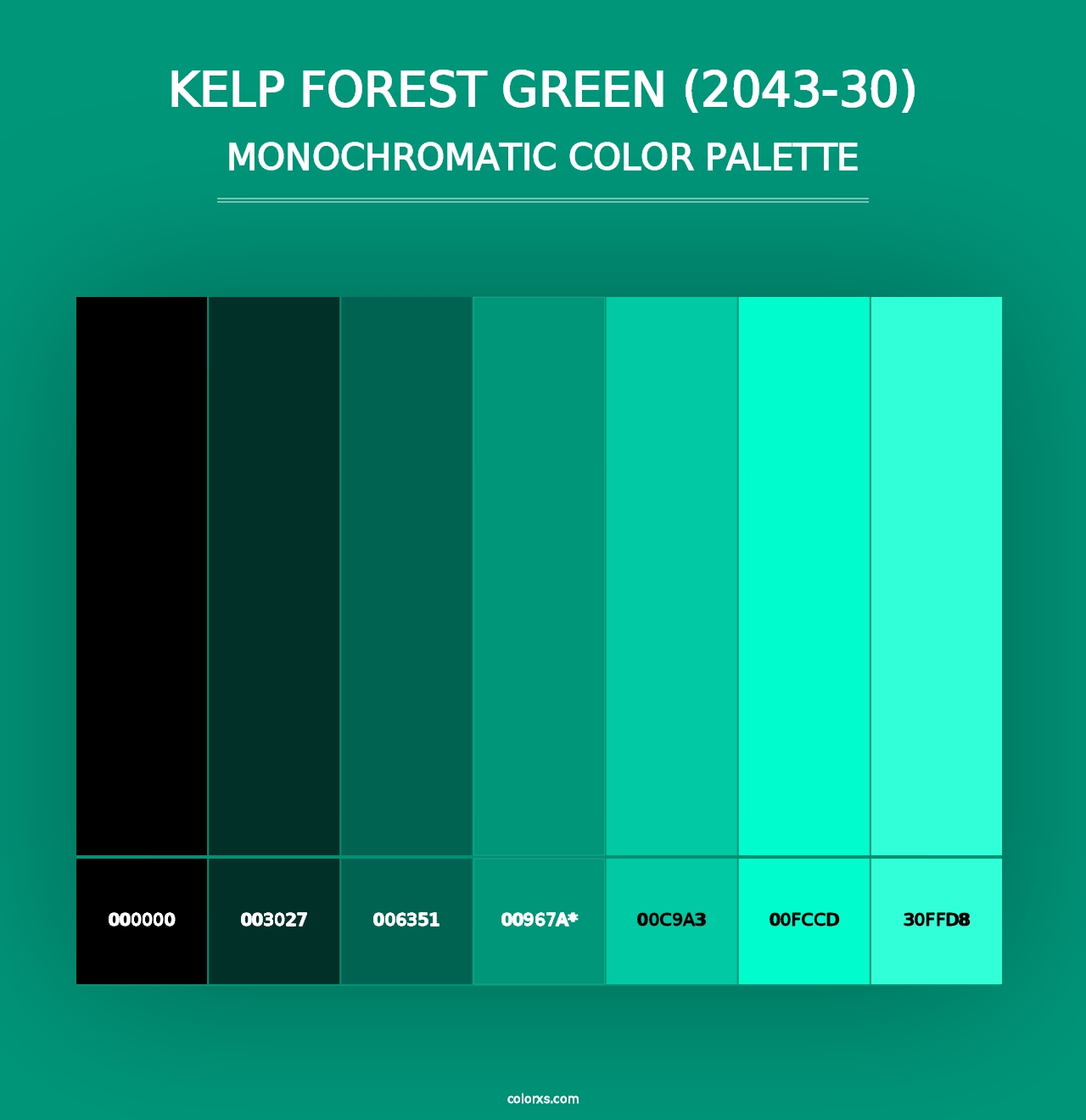 Kelp Forest Green (2043-30) - Monochromatic Color Palette