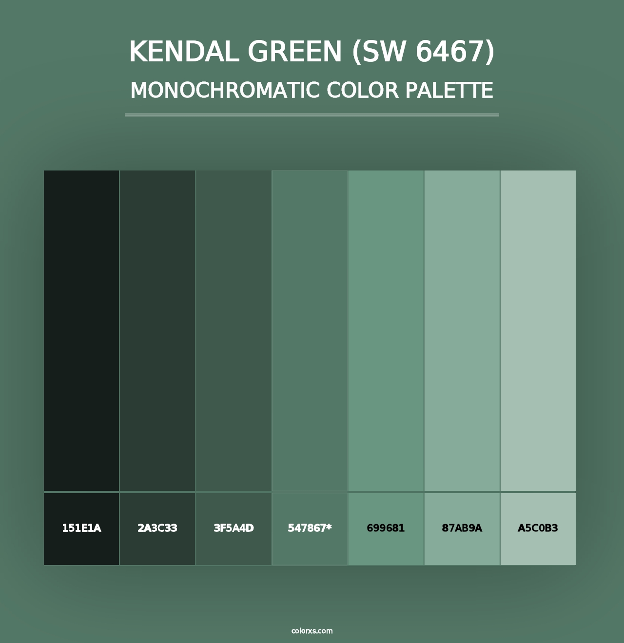 Kendal Green (SW 6467) - Monochromatic Color Palette