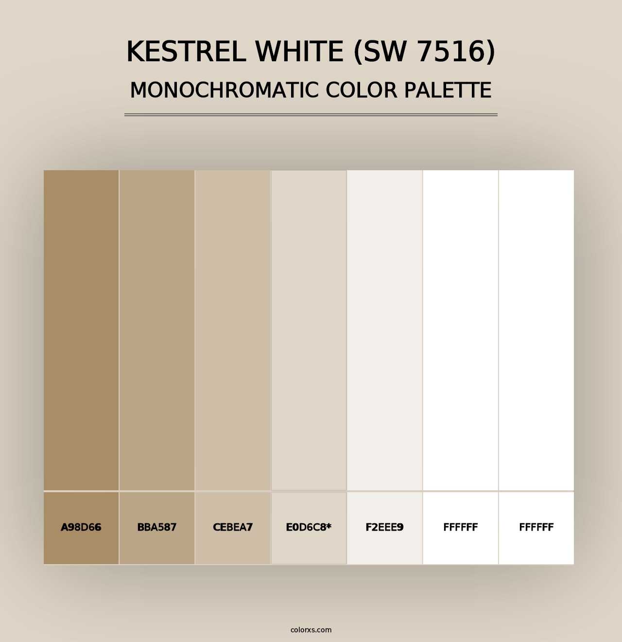 Kestrel White (SW 7516) - Monochromatic Color Palette