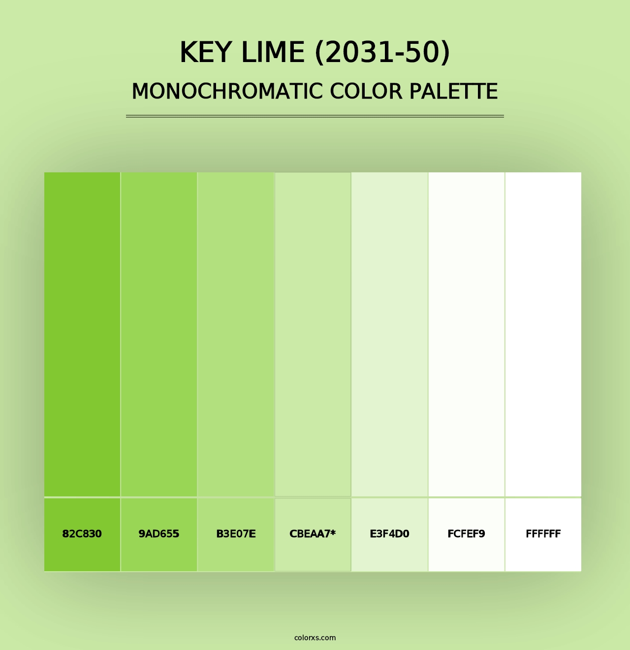 Key Lime (2031-50) - Monochromatic Color Palette