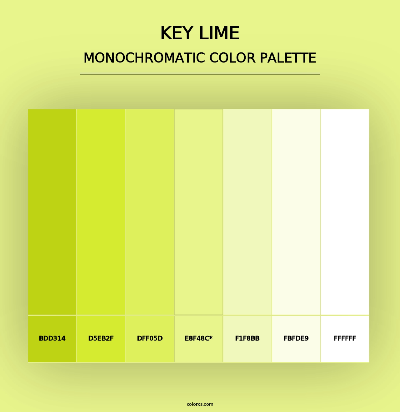 Key Lime - Monochromatic Color Palette