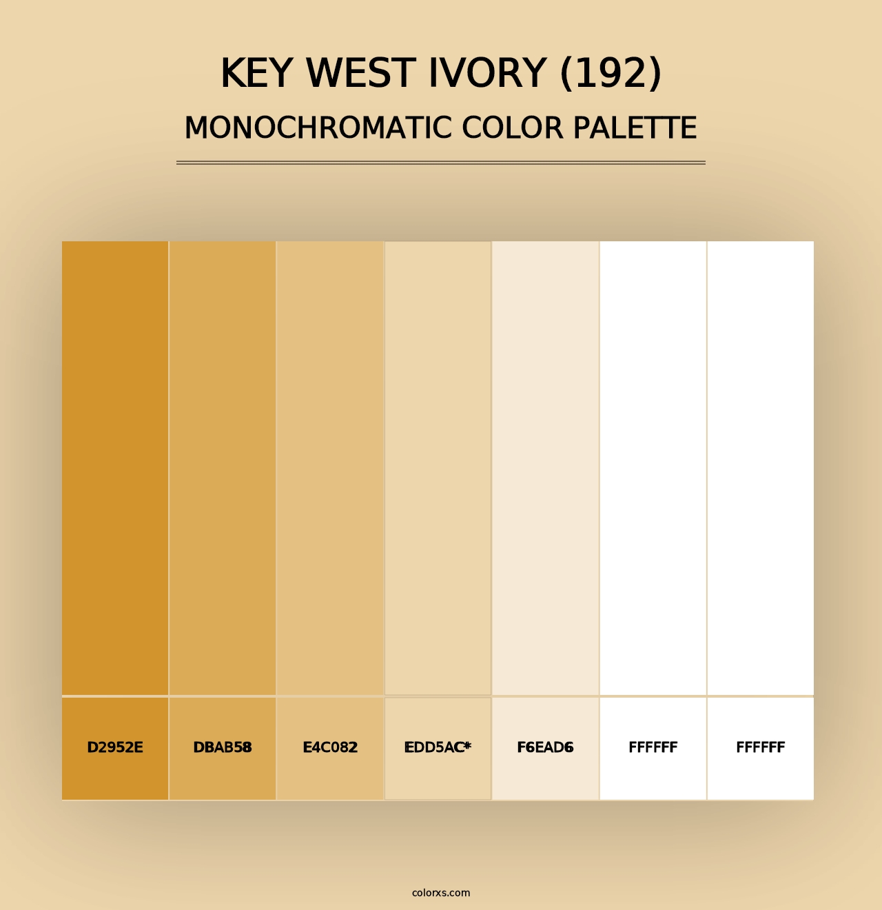 Key West Ivory (192) - Monochromatic Color Palette