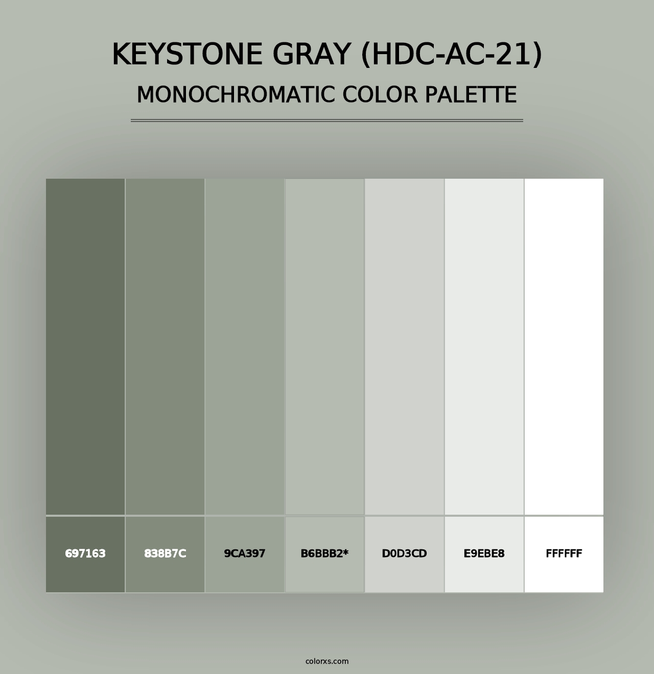 Keystone Gray (HDC-AC-21) - Monochromatic Color Palette