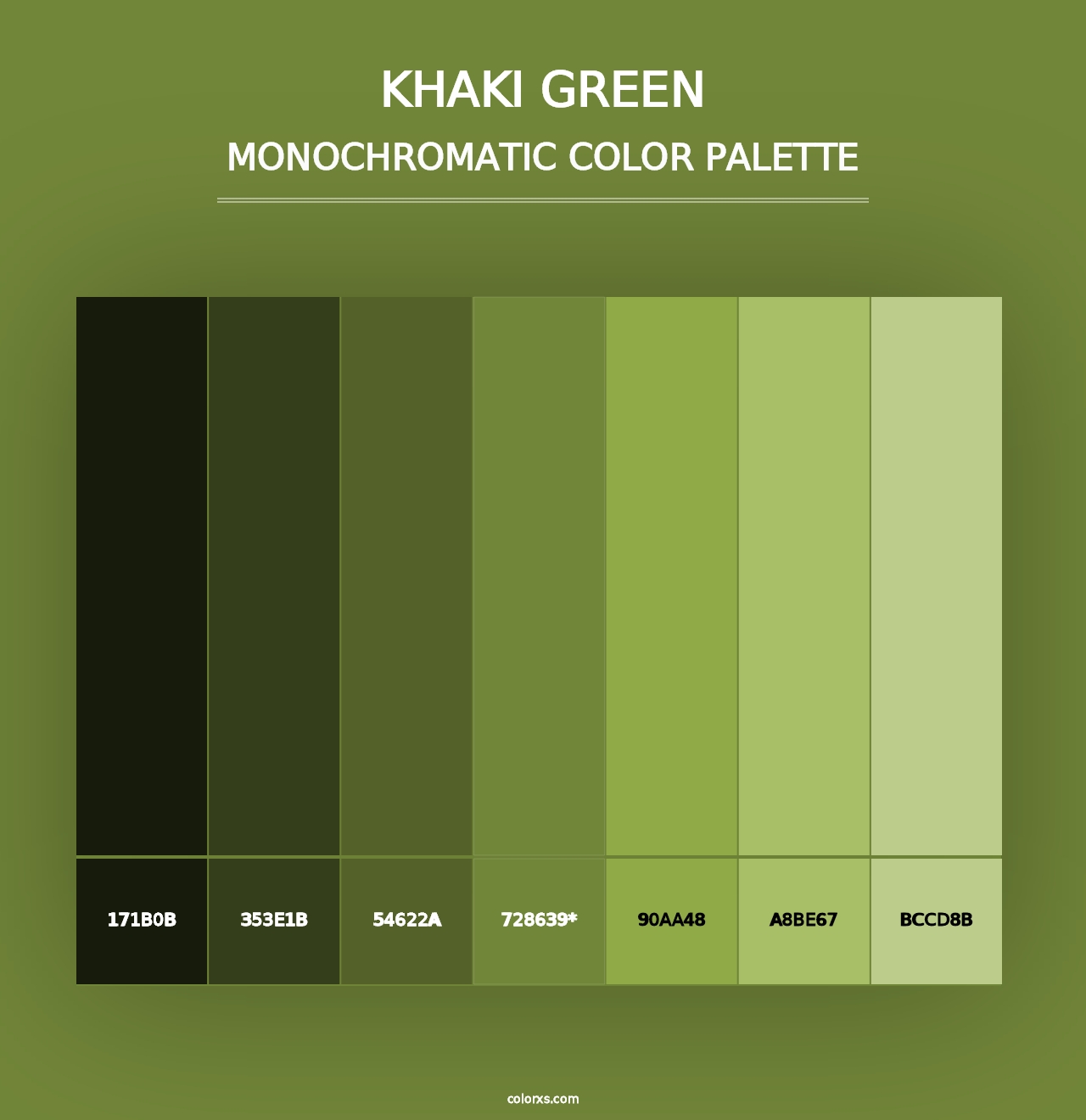 Khaki Green - Monochromatic Color Palette