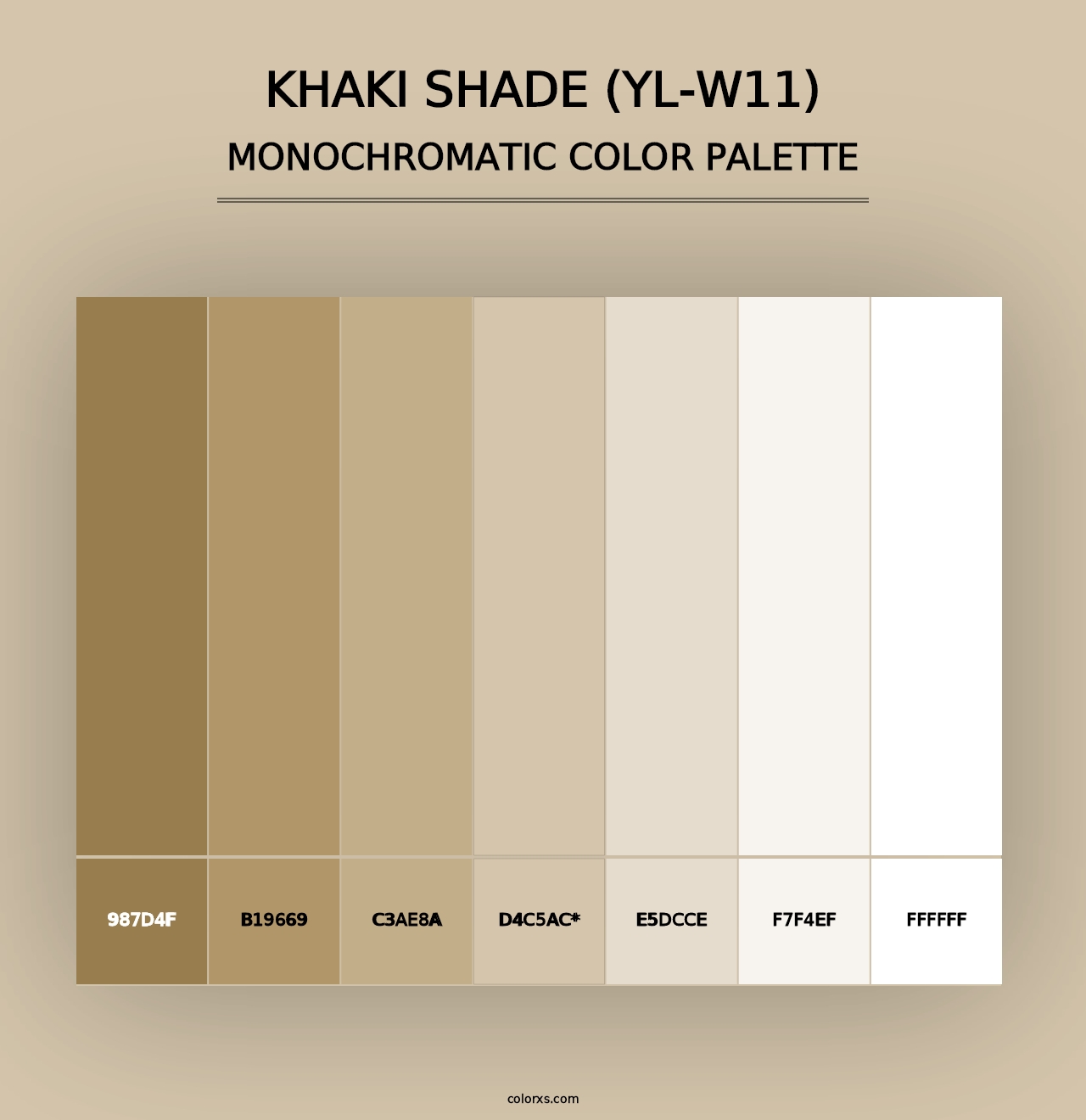 Khaki Shade (YL-W11) - Monochromatic Color Palette