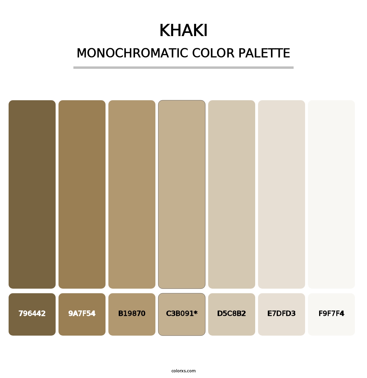 Khaki color palettes - colorxs.com