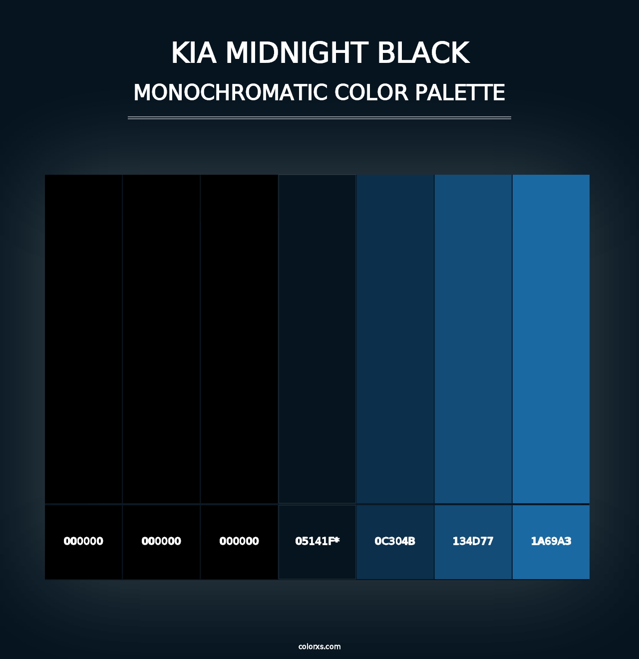 Kia Midnight Black - Monochromatic Color Palette