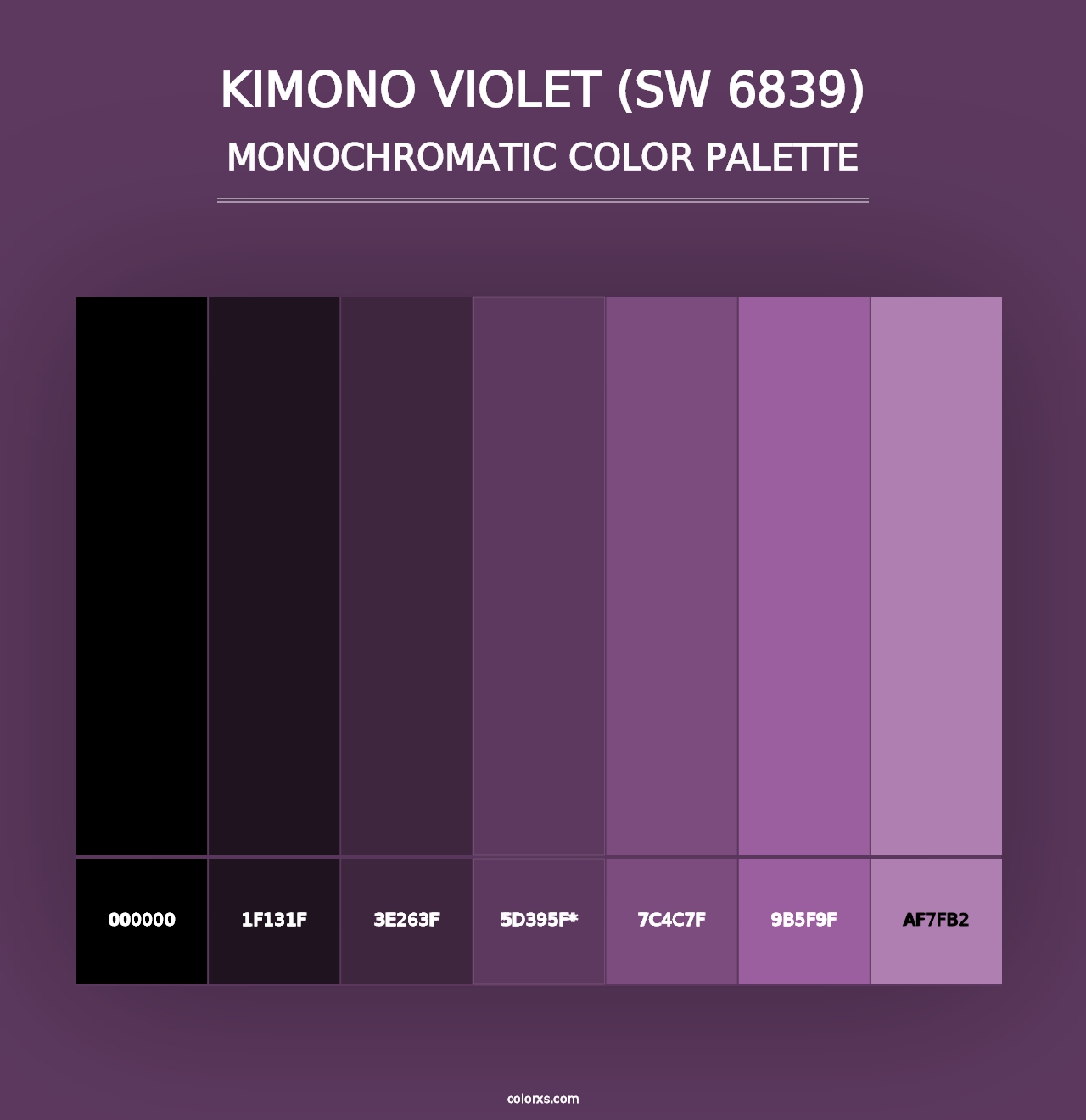 Kimono Violet (SW 6839) - Monochromatic Color Palette