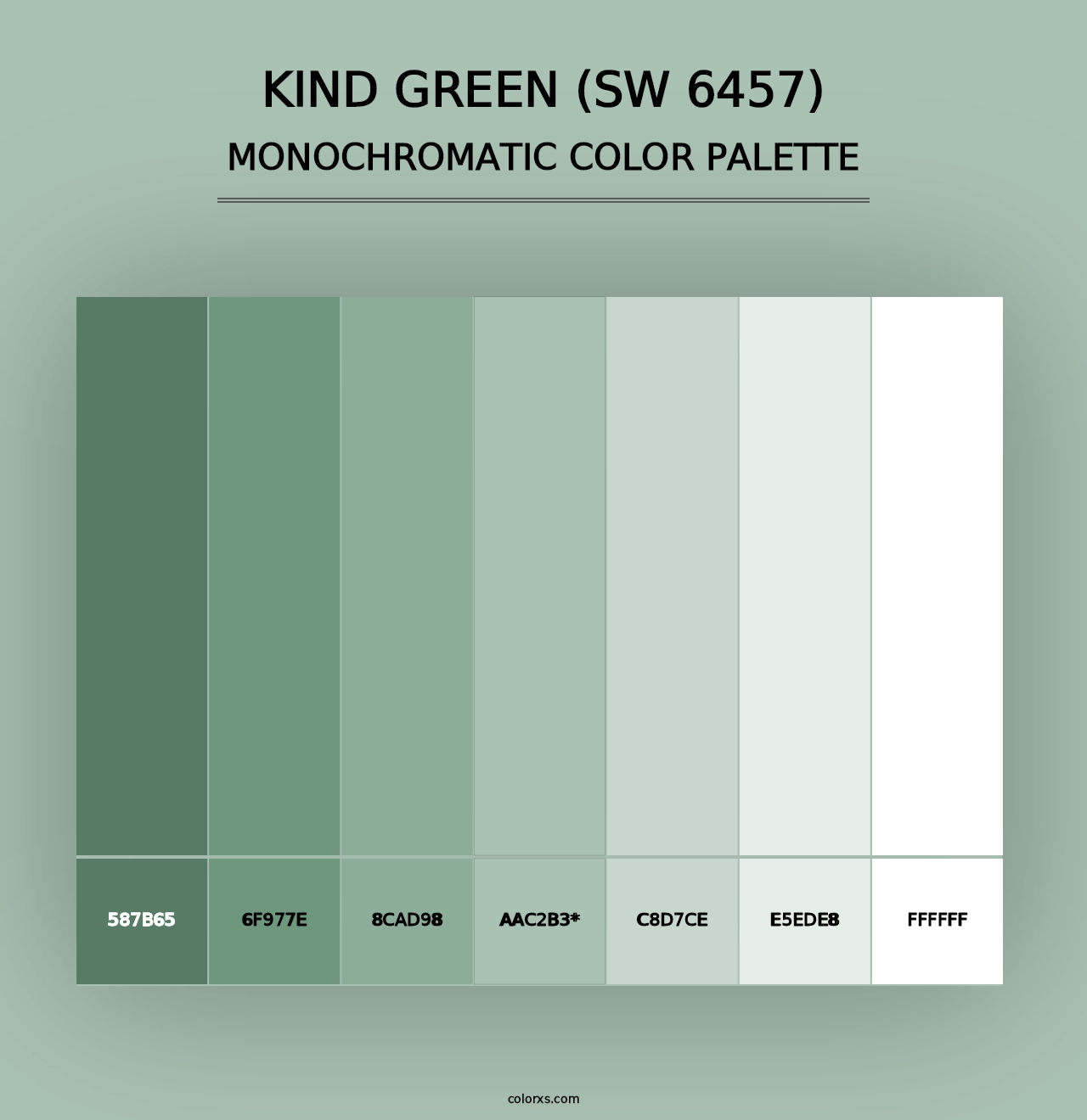 Kind Green (SW 6457) - Monochromatic Color Palette