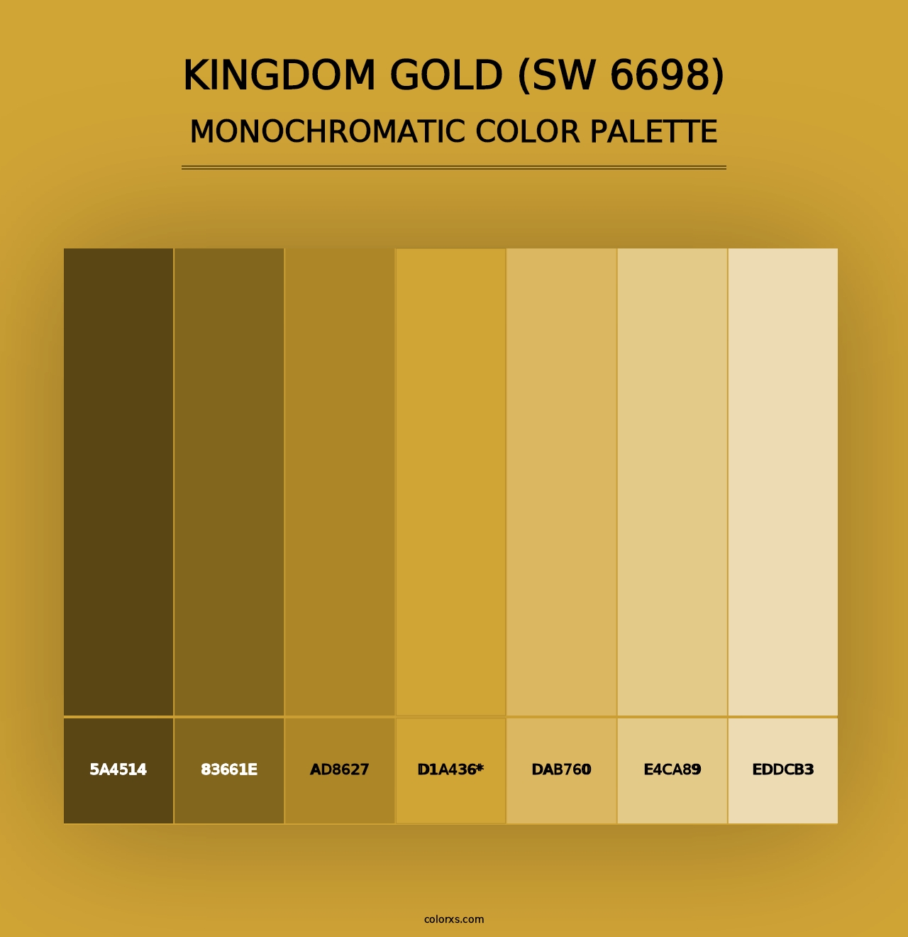 Kingdom Gold (SW 6698) - Monochromatic Color Palette