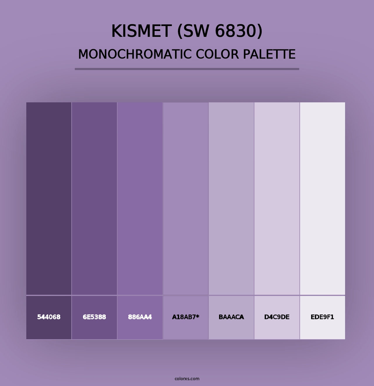 Kismet (SW 6830) - Monochromatic Color Palette