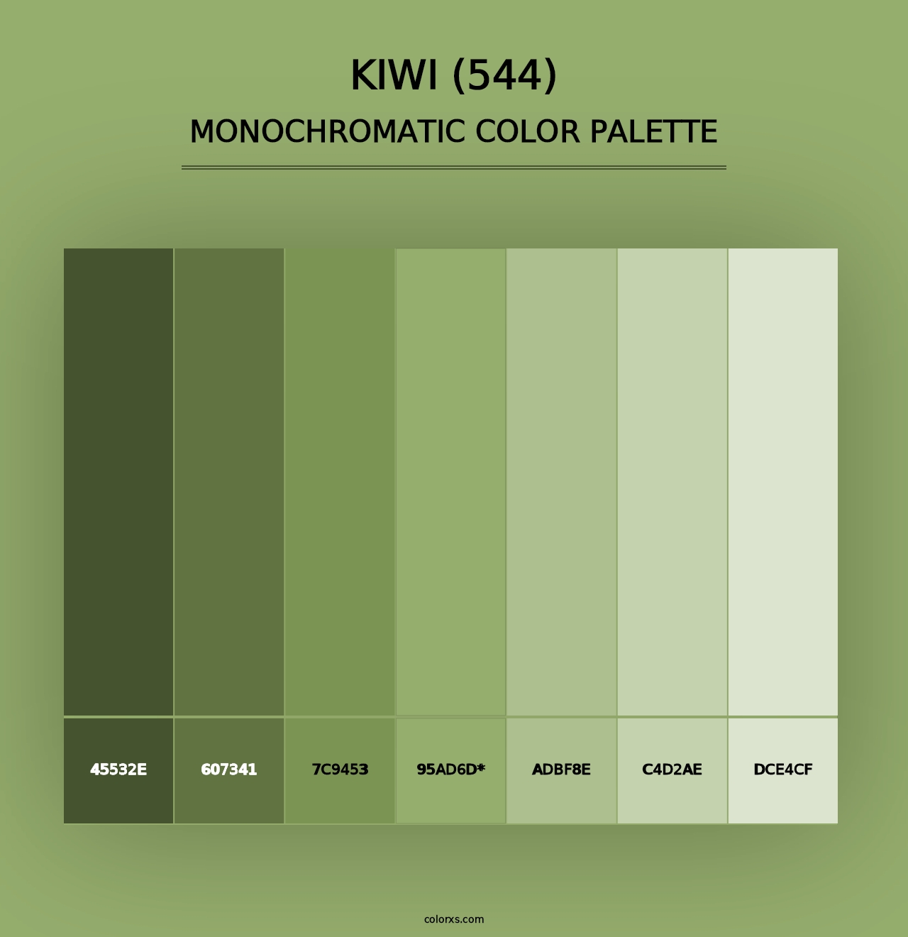 Kiwi (544) - Monochromatic Color Palette