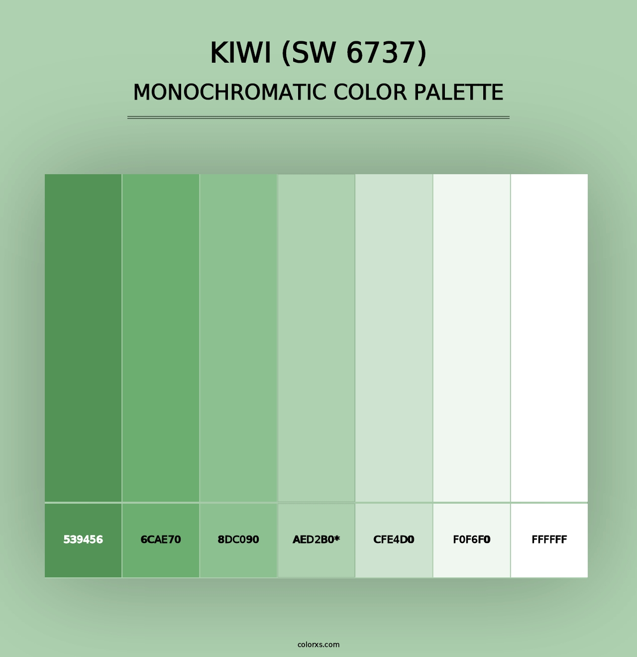 Kiwi (SW 6737) - Monochromatic Color Palette