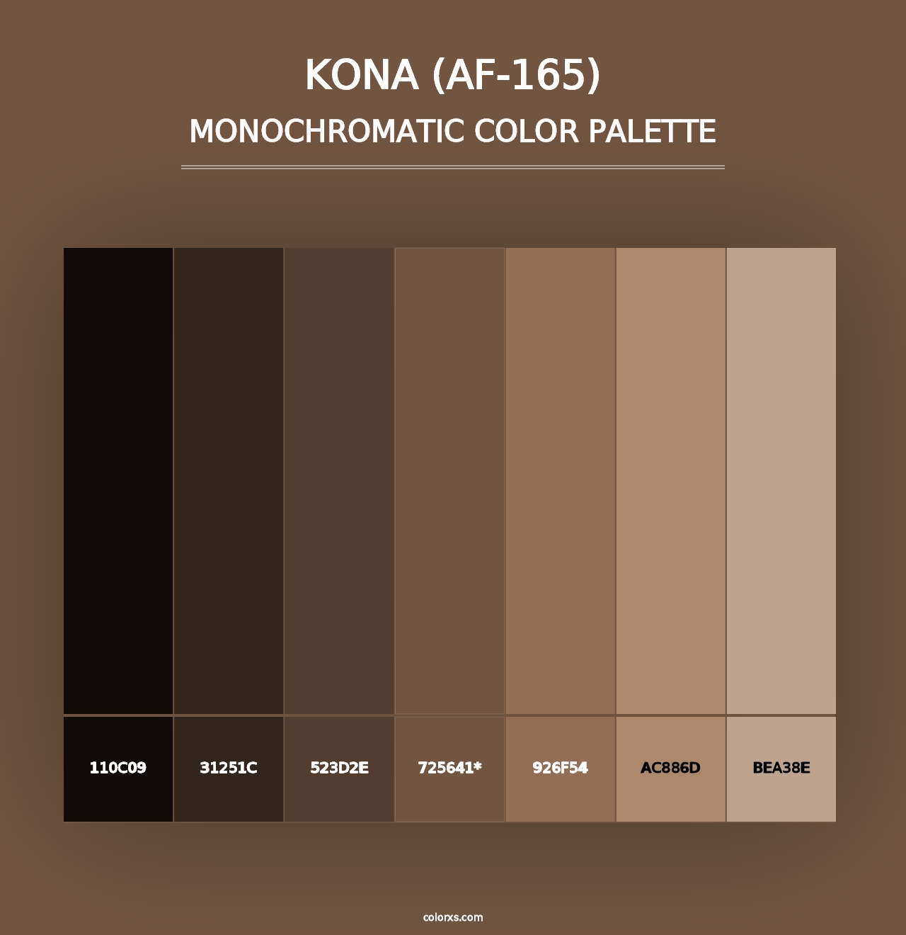 Kona (AF-165) - Monochromatic Color Palette