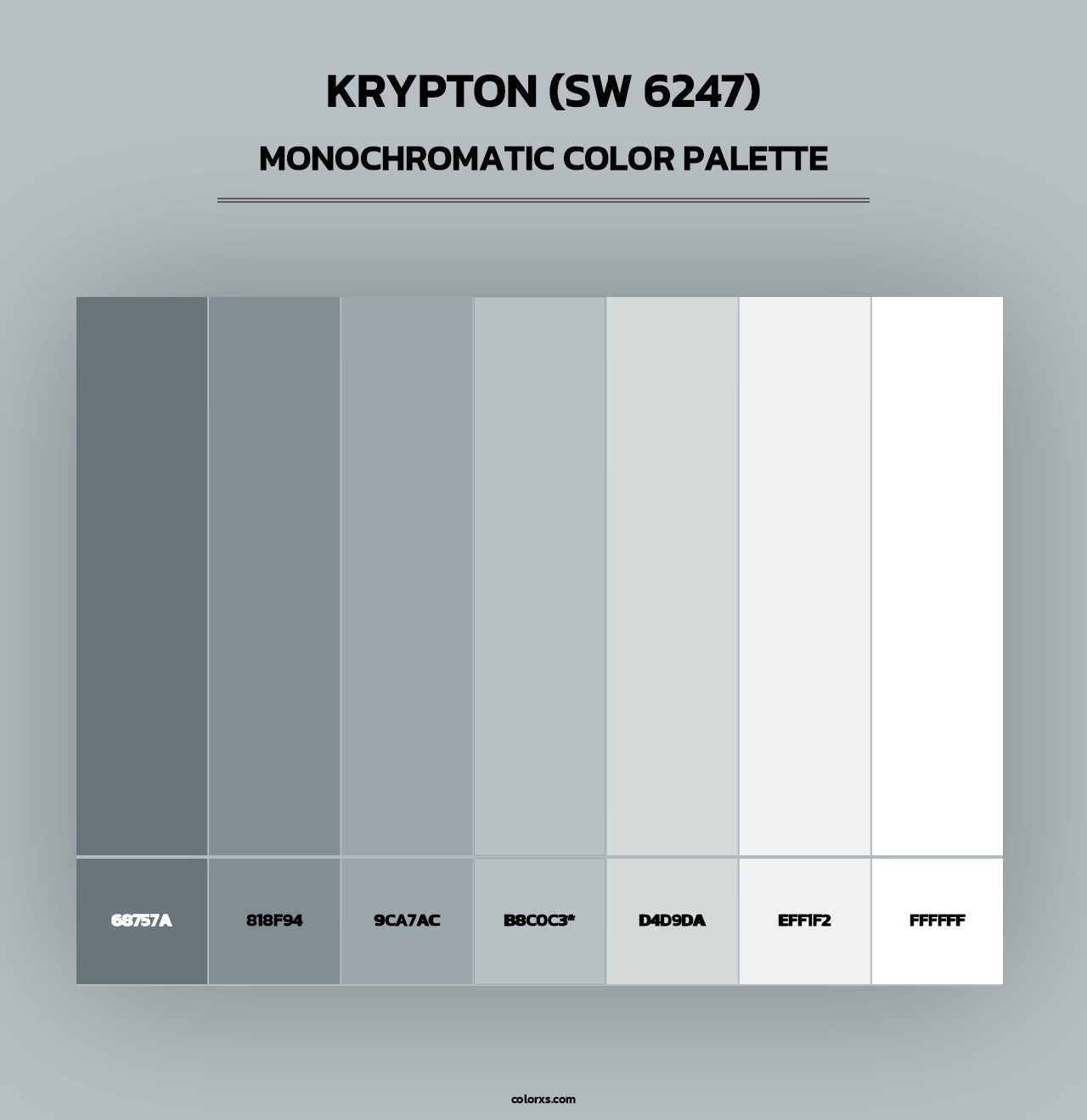 Krypton (SW 6247) - Monochromatic Color Palette