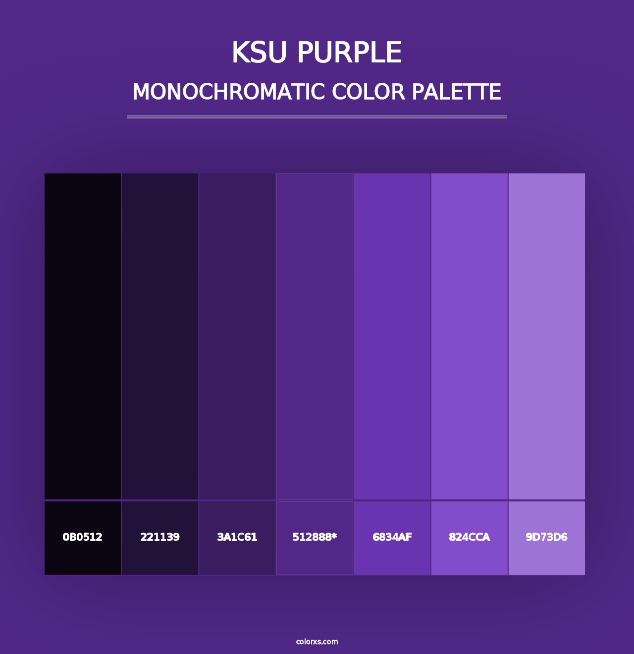 KSU Purple - Monochromatic Color Palette