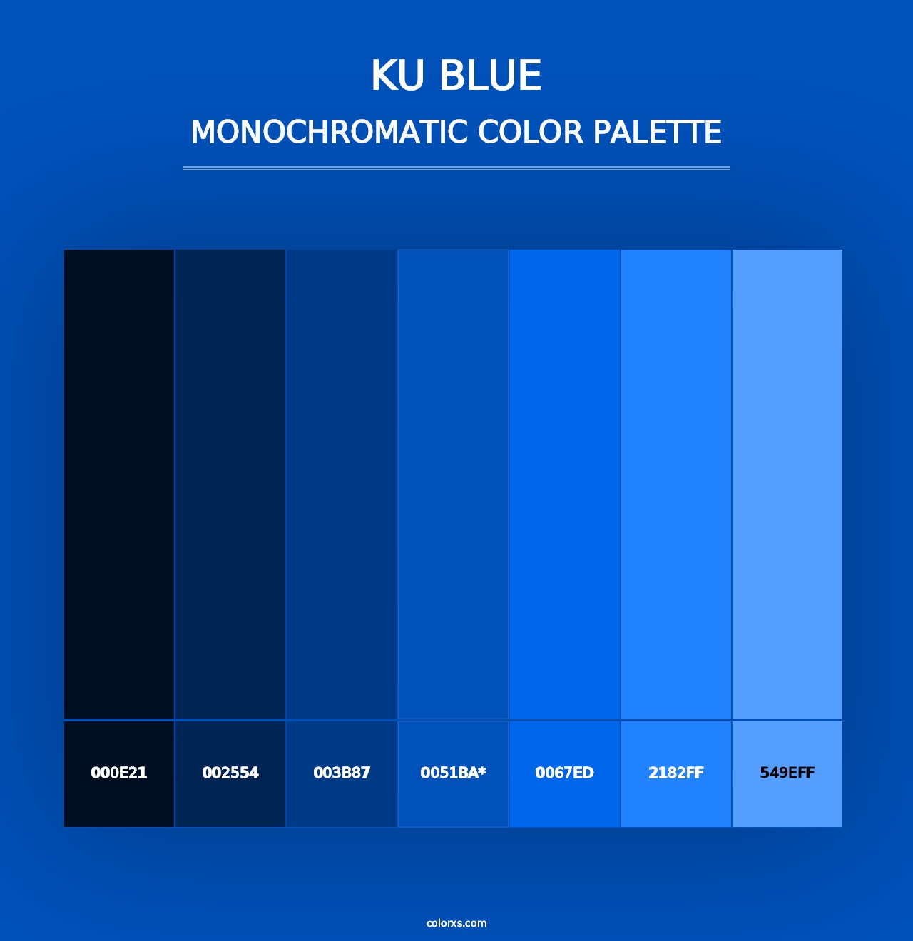 KU Blue - Monochromatic Color Palette