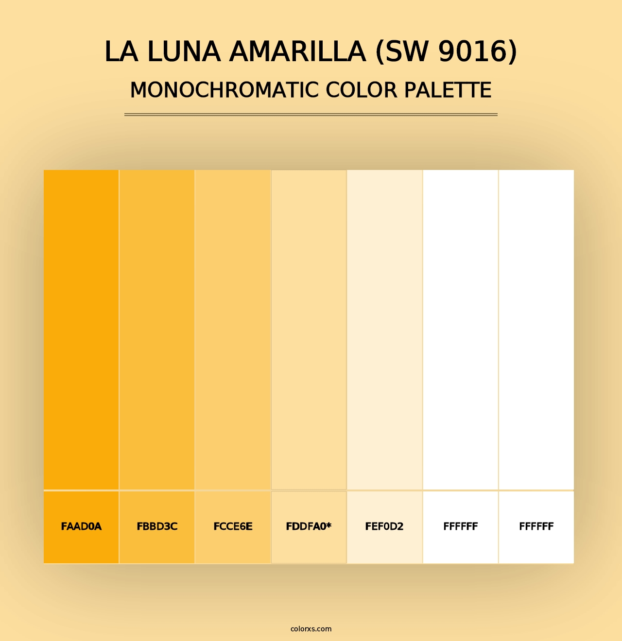 La Luna Amarilla (SW 9016) - Monochromatic Color Palette