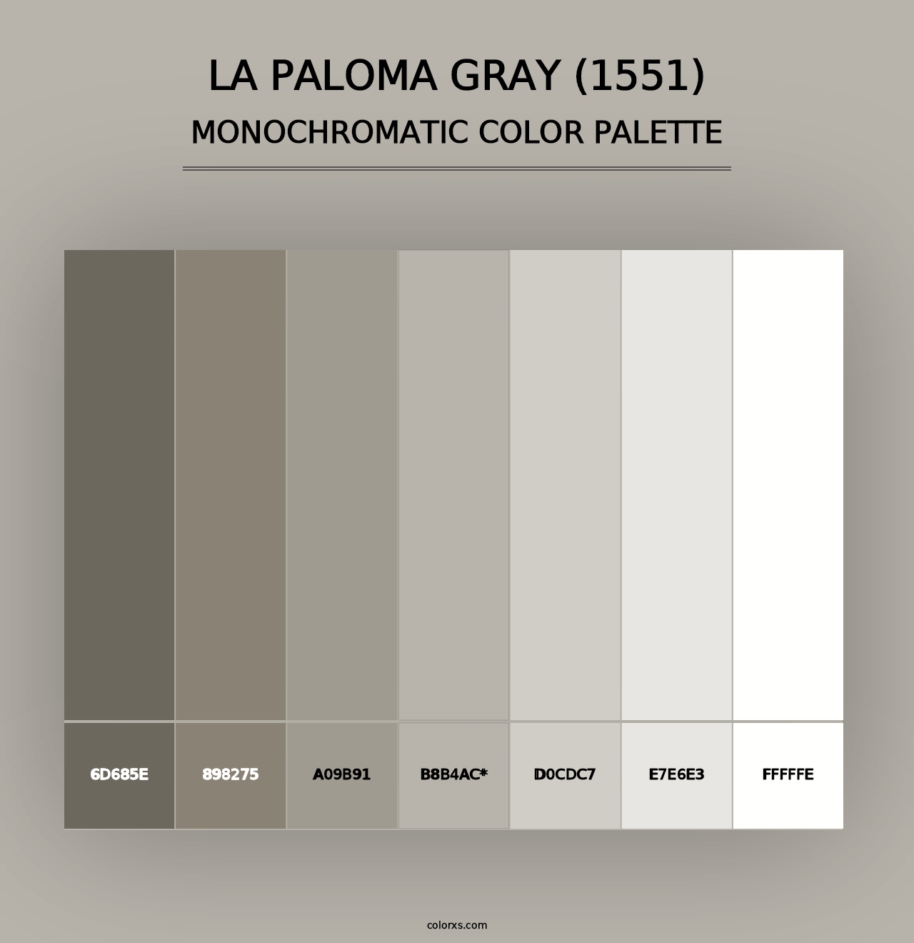 La Paloma Gray (1551) - Monochromatic Color Palette