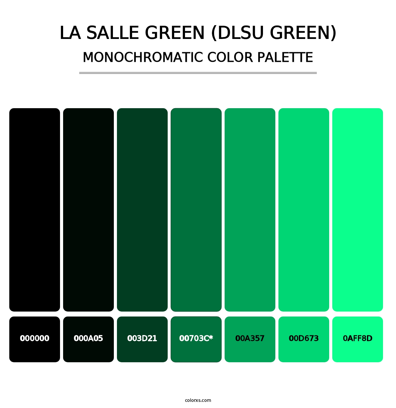 La Salle Green (DLSU Green) - Monochromatic Color Palette