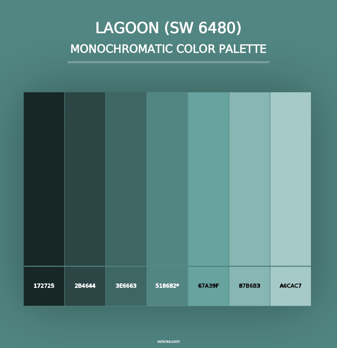 Lagoon (SW 6480) - Monochromatic Color Palette