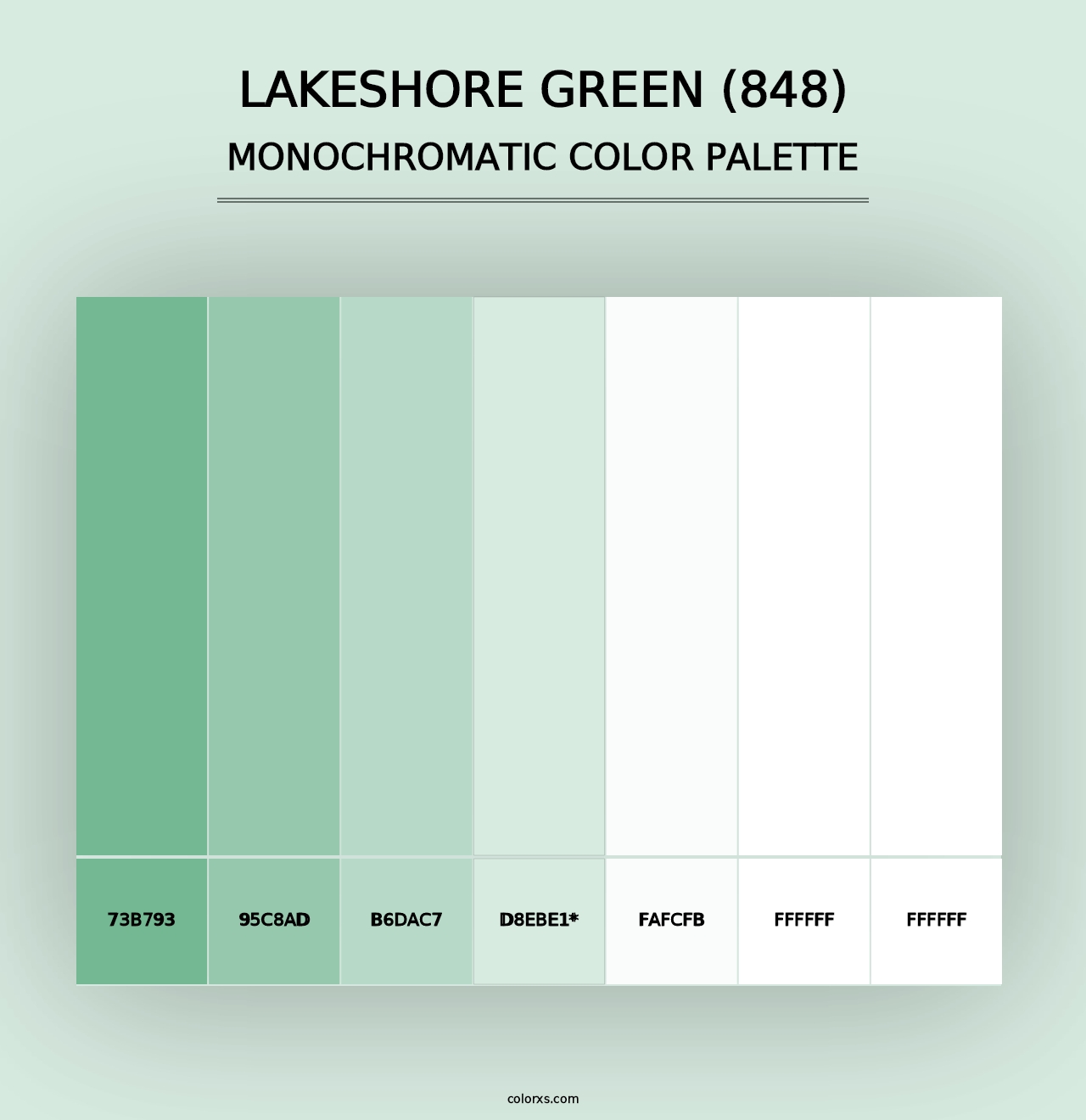 Lakeshore Green (848) - Monochromatic Color Palette