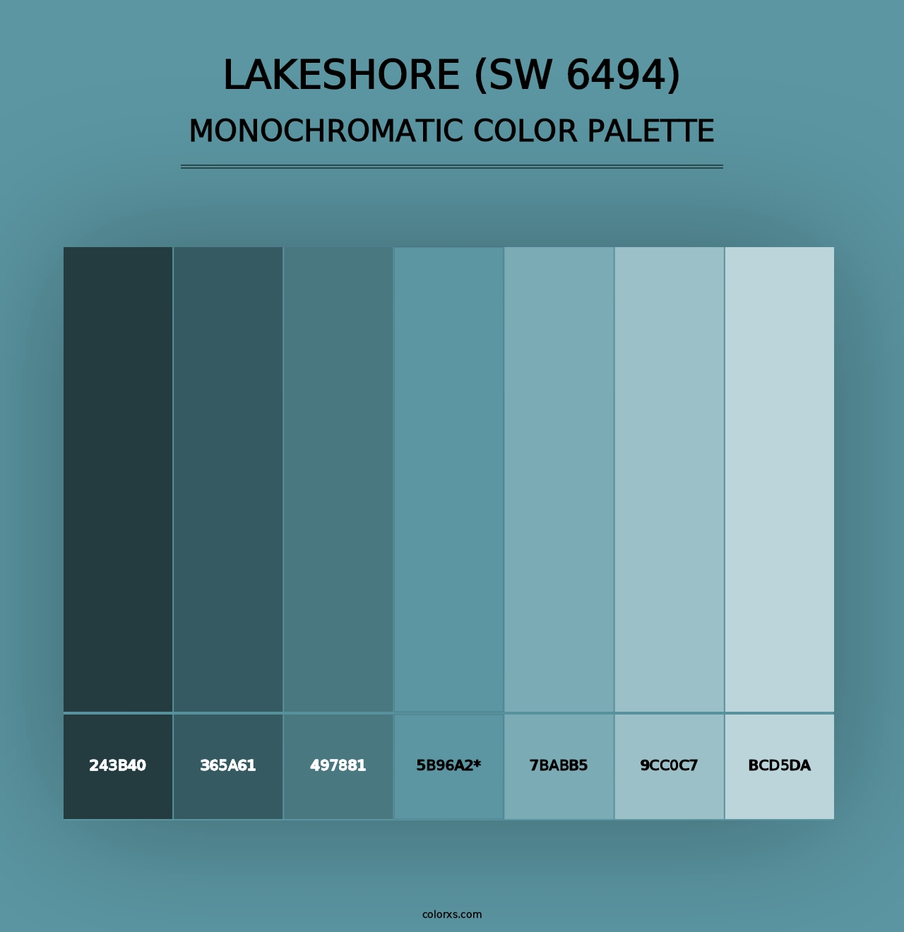 Lakeshore (SW 6494) - Monochromatic Color Palette