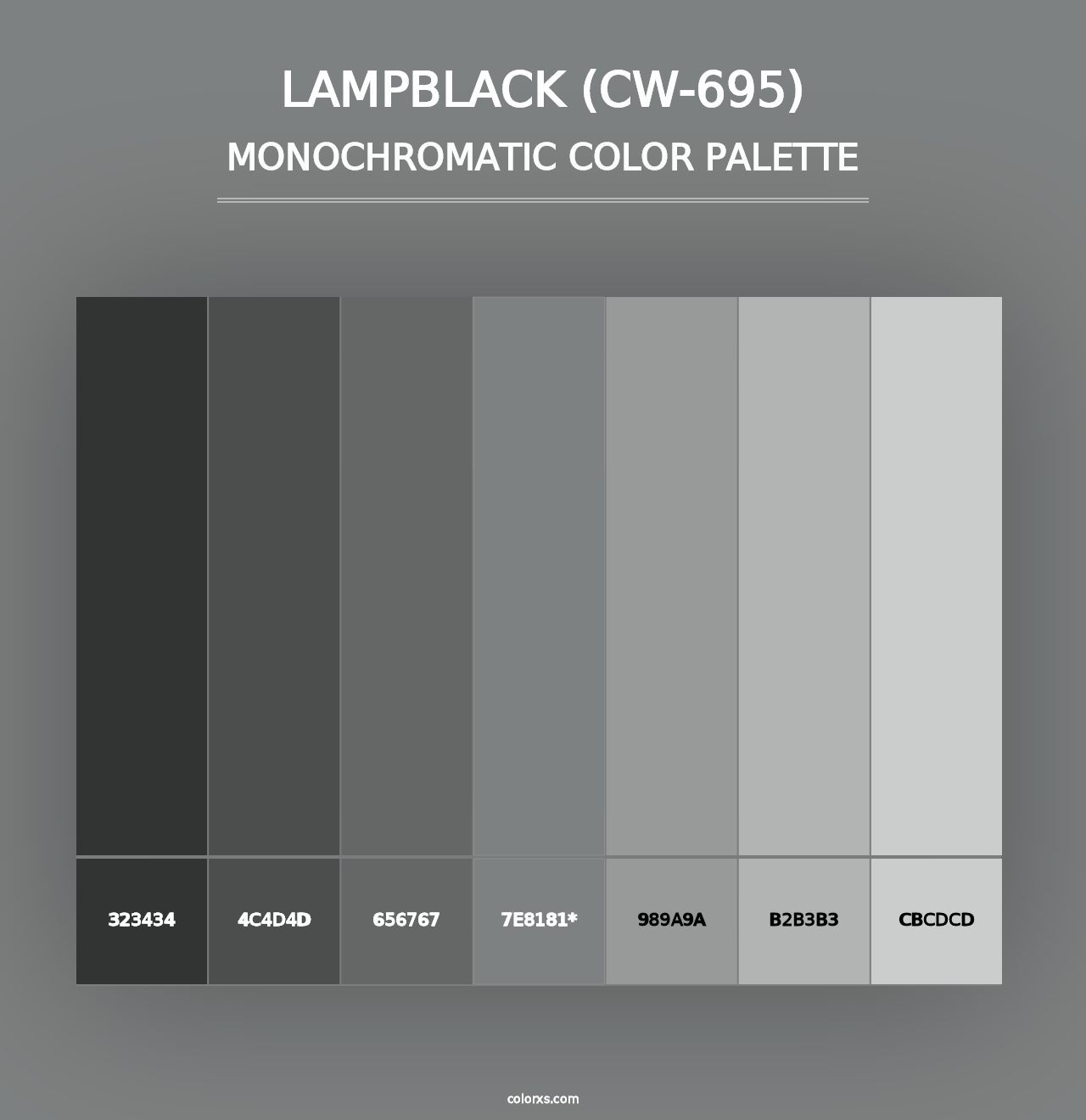 Lampblack (CW-695) - Monochromatic Color Palette