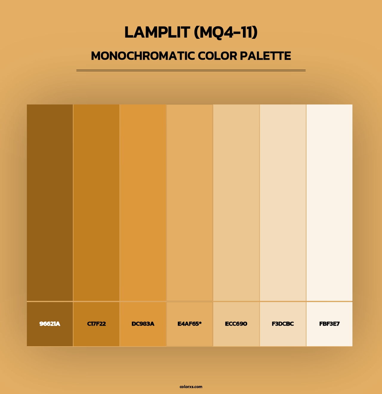 Lamplit (MQ4-11) - Monochromatic Color Palette