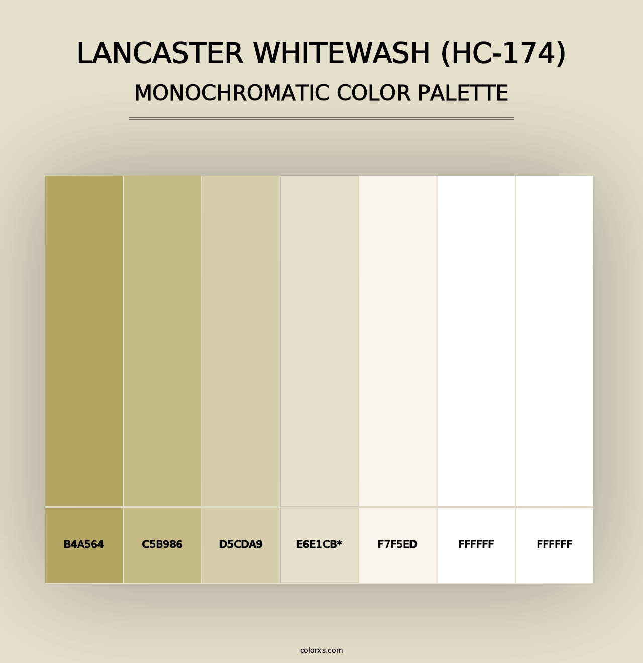 Lancaster Whitewash (HC-174) - Monochromatic Color Palette