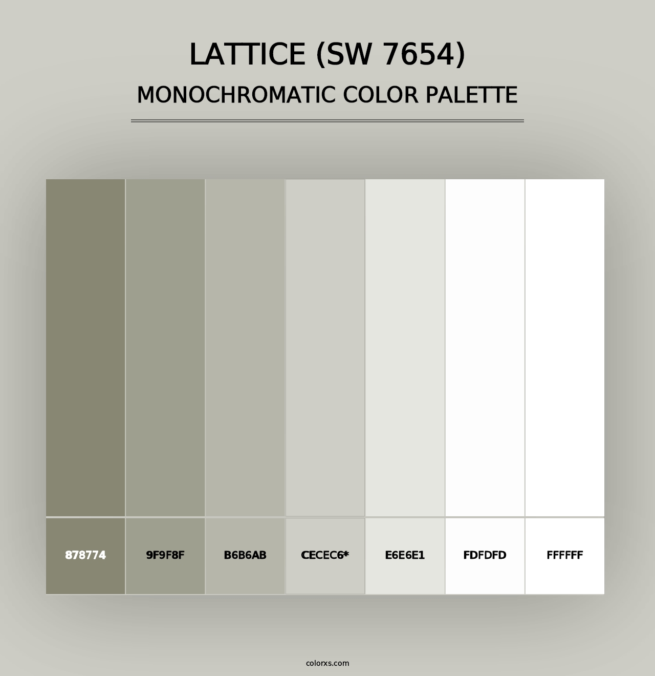 Lattice (SW 7654) - Monochromatic Color Palette