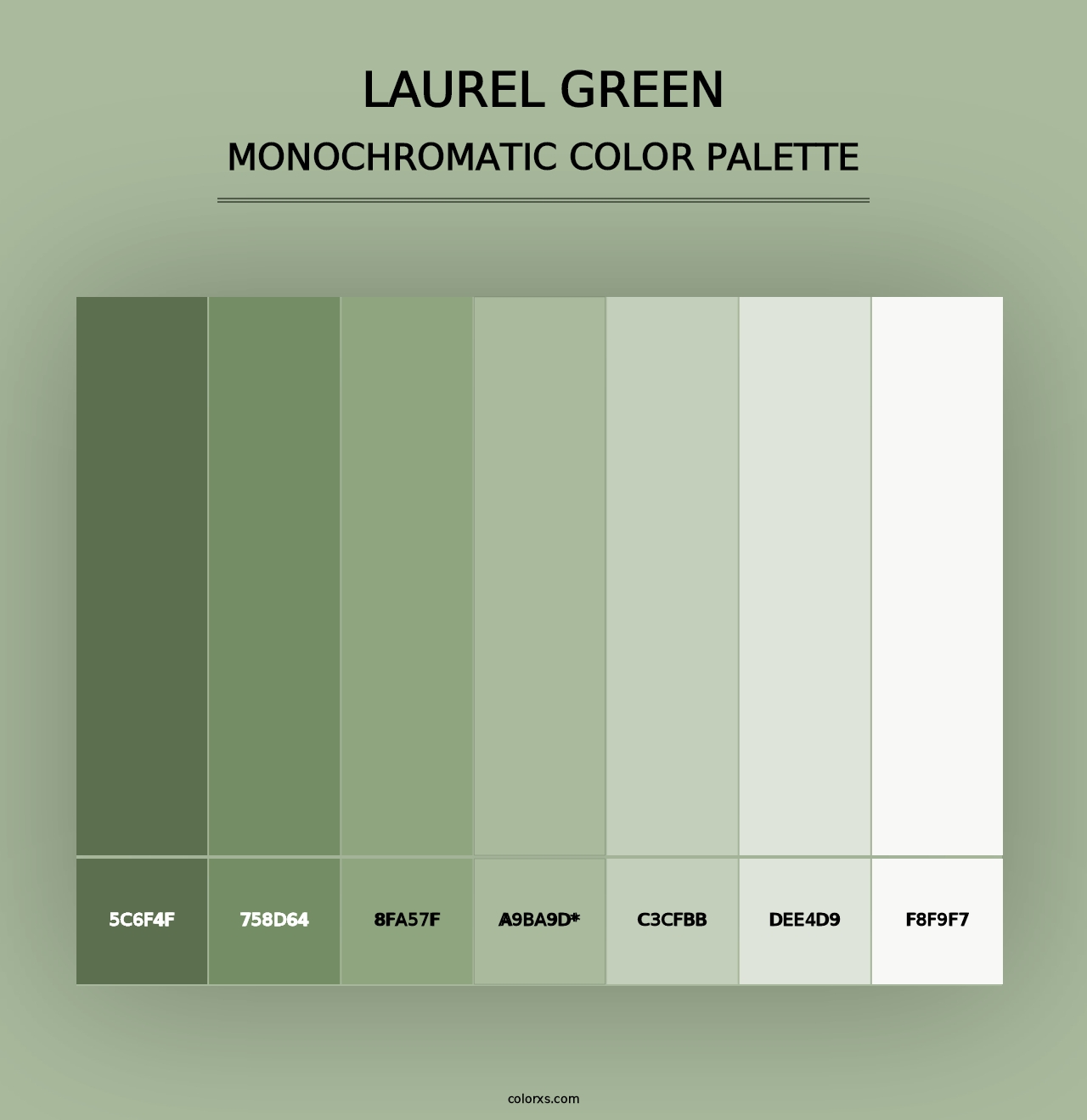 Laurel Green - Monochromatic Color Palette