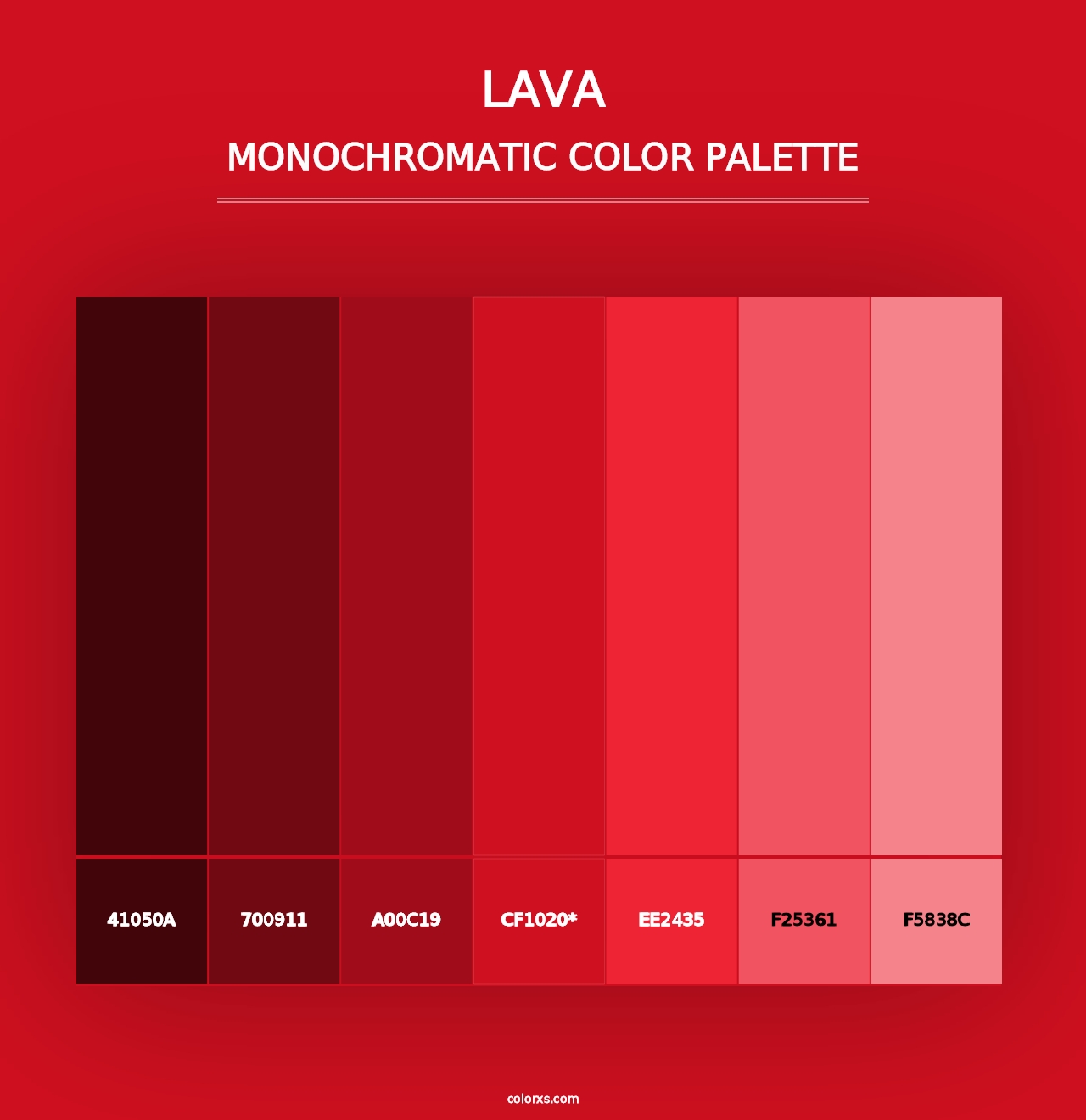 Lava - Monochromatic Color Palette