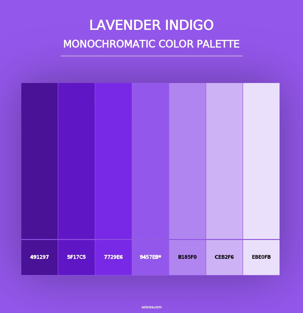 Lavender Indigo - Monochromatic Color Palette