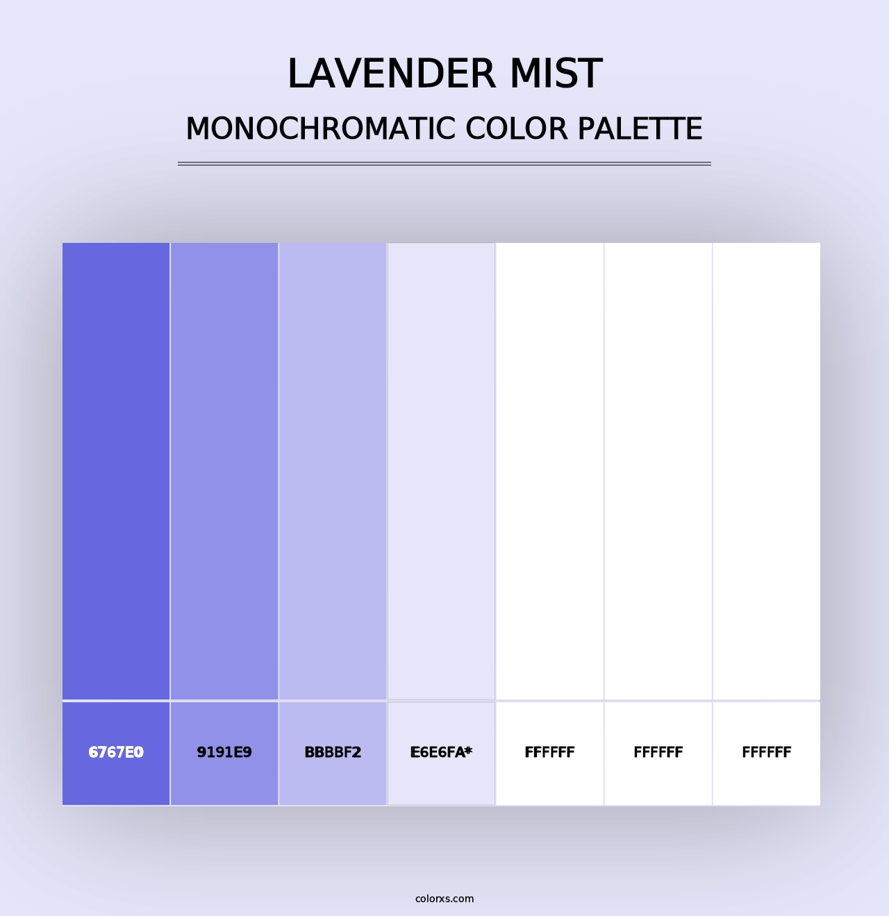 Lavender Mist - Monochromatic Color Palette