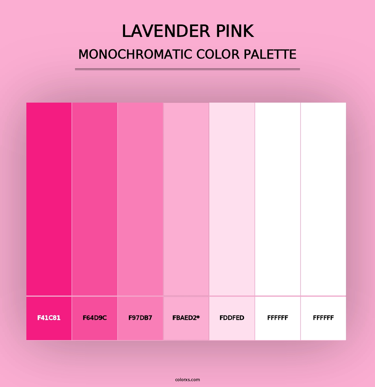 Lavender Pink - Monochromatic Color Palette