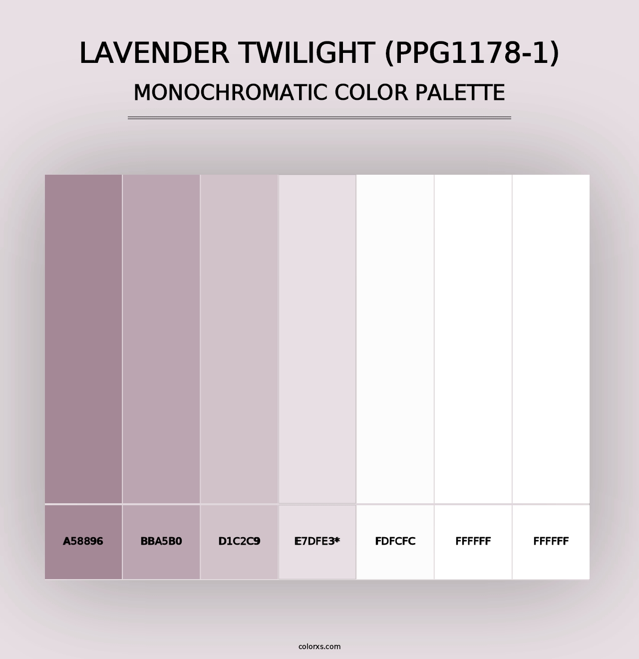 Lavender Twilight (PPG1178-1) - Monochromatic Color Palette