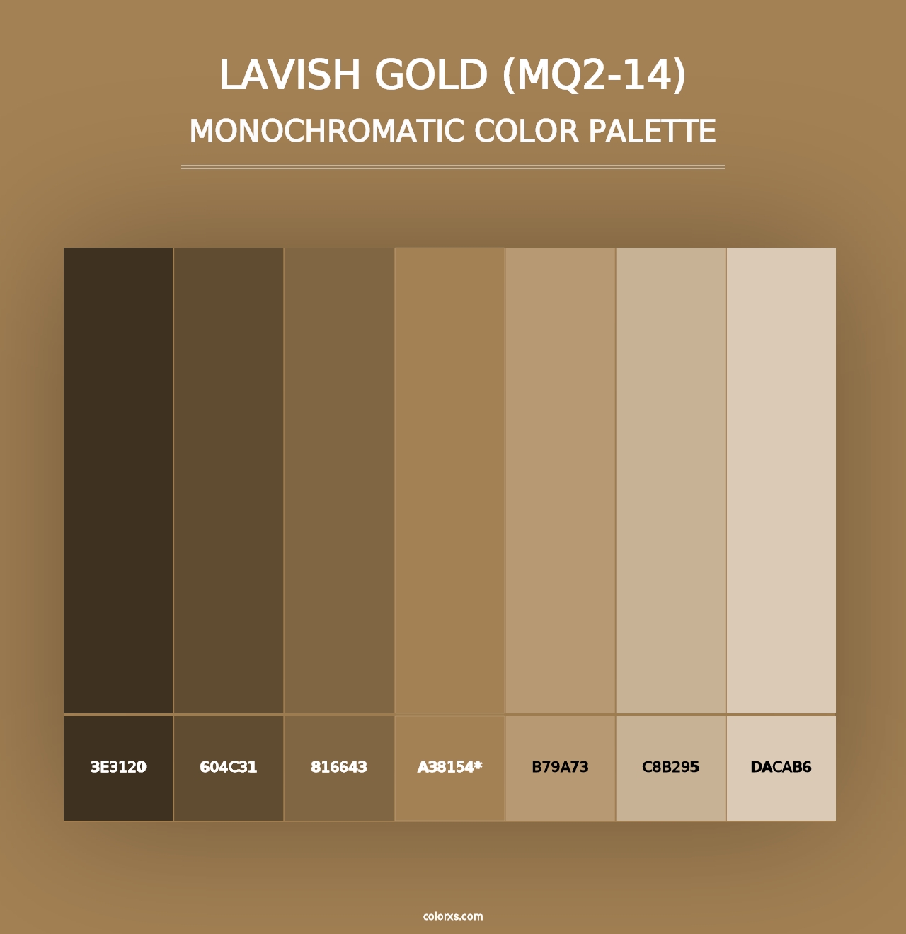 Lavish Gold (MQ2-14) - Monochromatic Color Palette