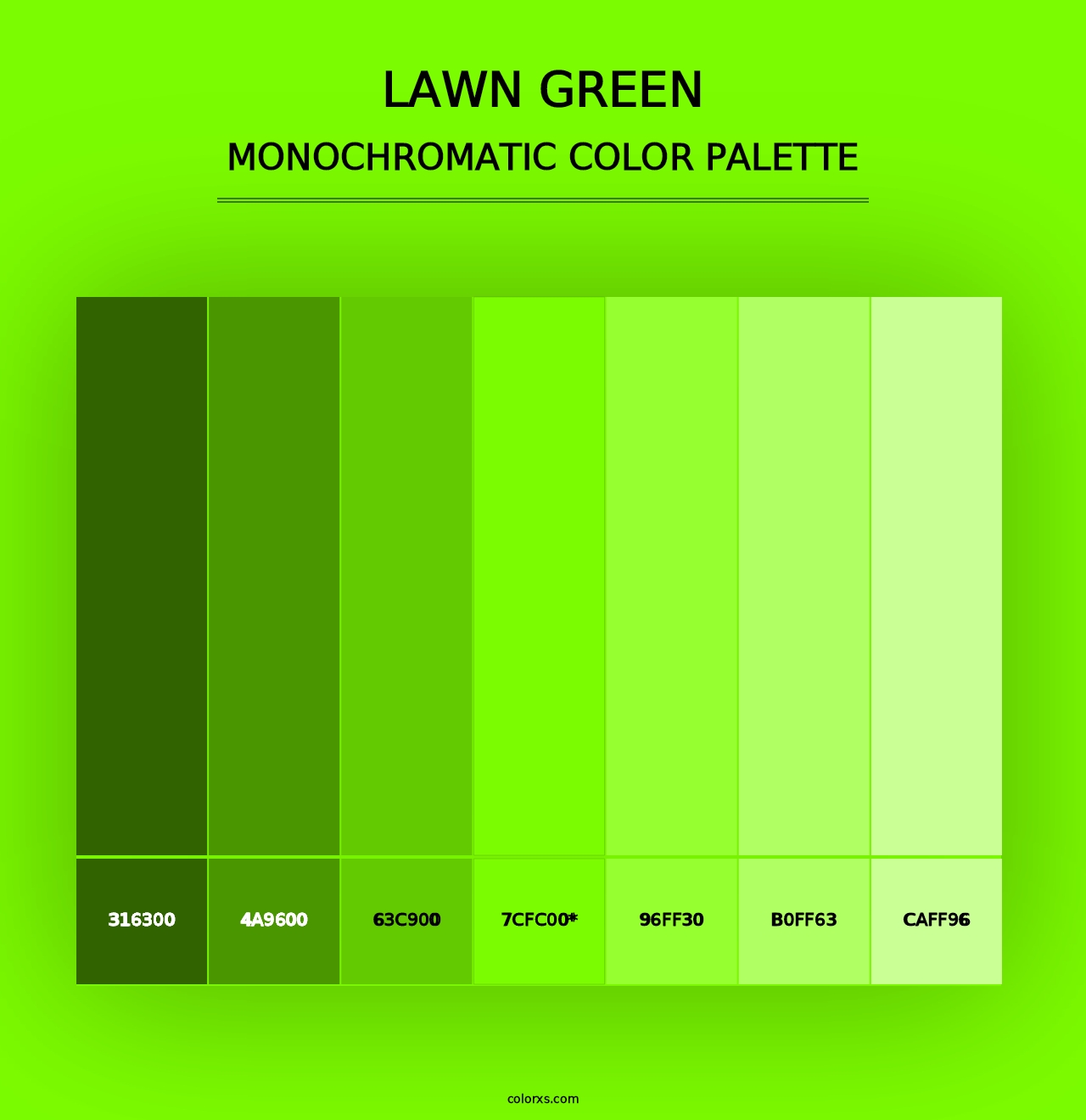 Lawn Green - Monochromatic Color Palette