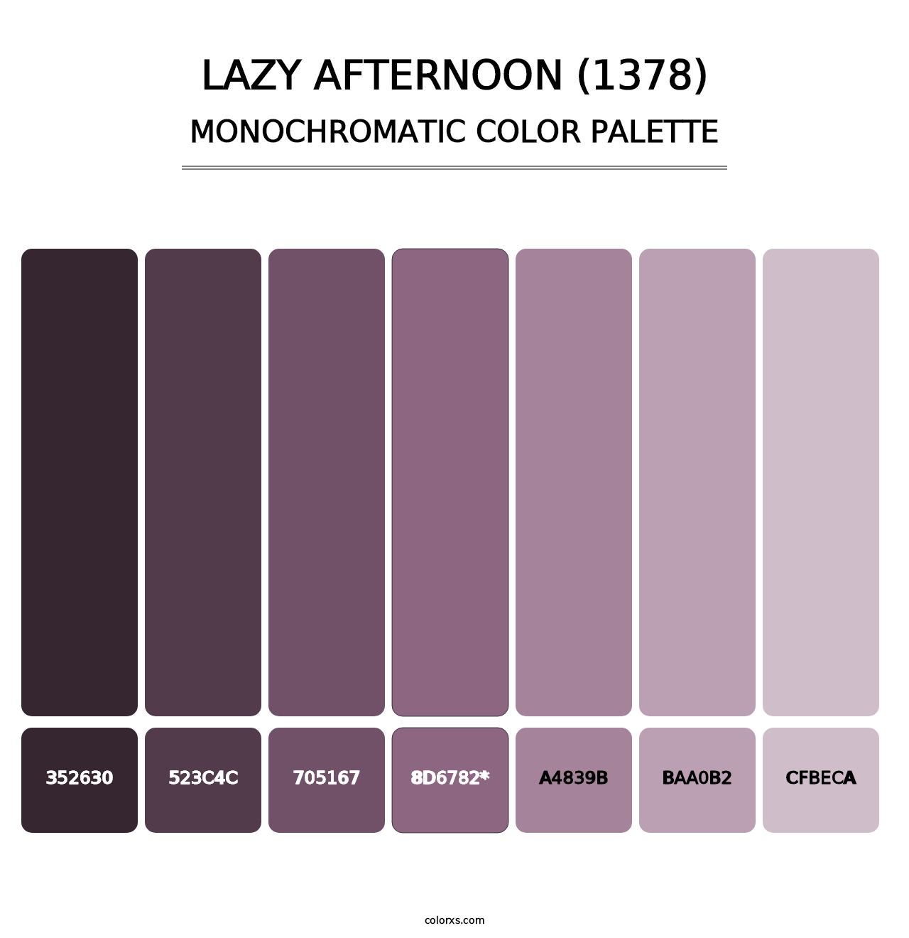 Lazy Afternoon (1378) - Monochromatic Color Palette