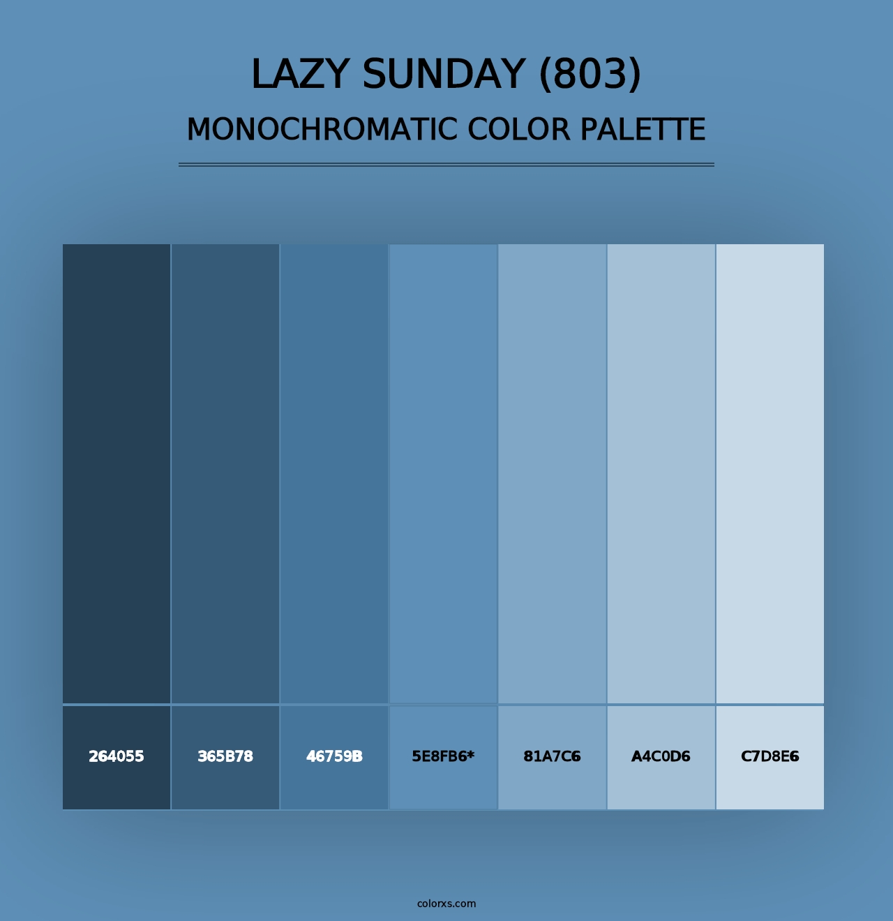 Lazy Sunday (803) - Monochromatic Color Palette