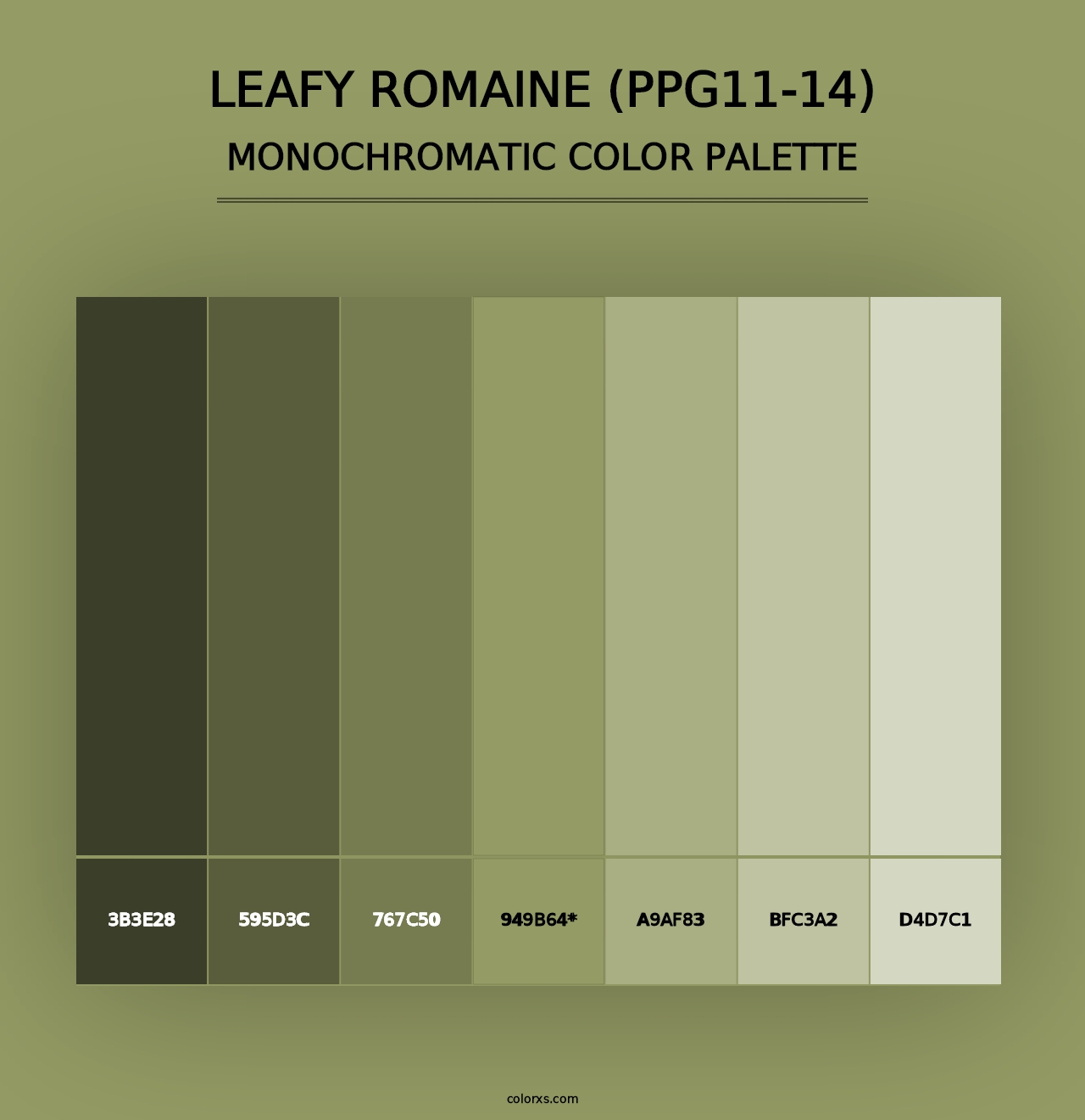 Leafy Romaine (PPG11-14) - Monochromatic Color Palette