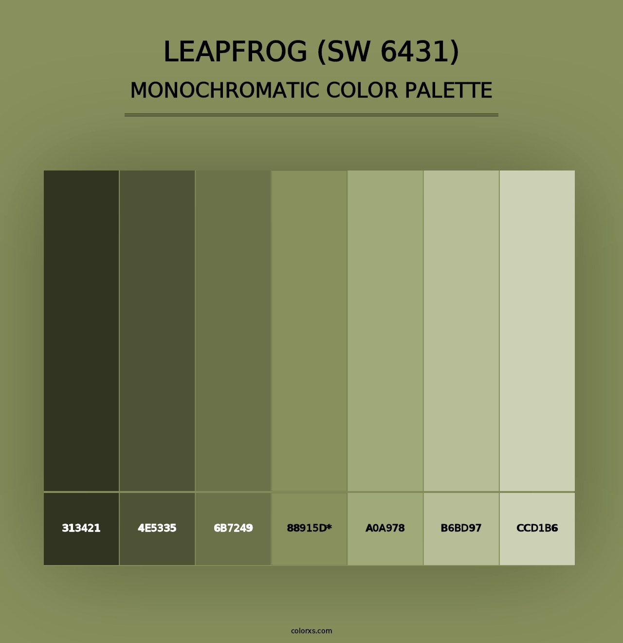 Leapfrog (SW 6431) - Monochromatic Color Palette